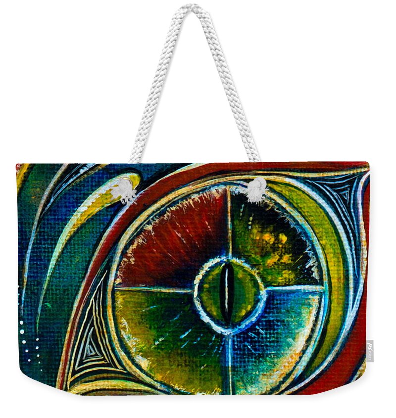 Deborha Kerr Weekender Tote Bag featuring the painting Healer Spirit Eye by Deborha Kerr