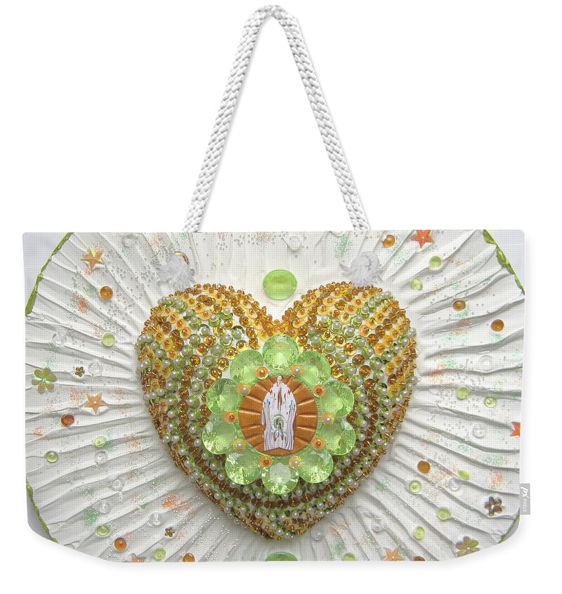 Heart Cathedral Weekender Tote Bag featuring the relief Heart Cathedral by Heidi Sieber