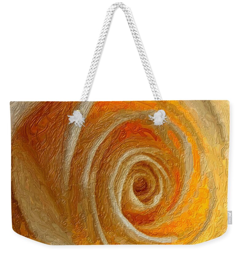 Rose Weekender Tote Bag featuring the photograph Heart of the Matter impasto by Steve Harrington