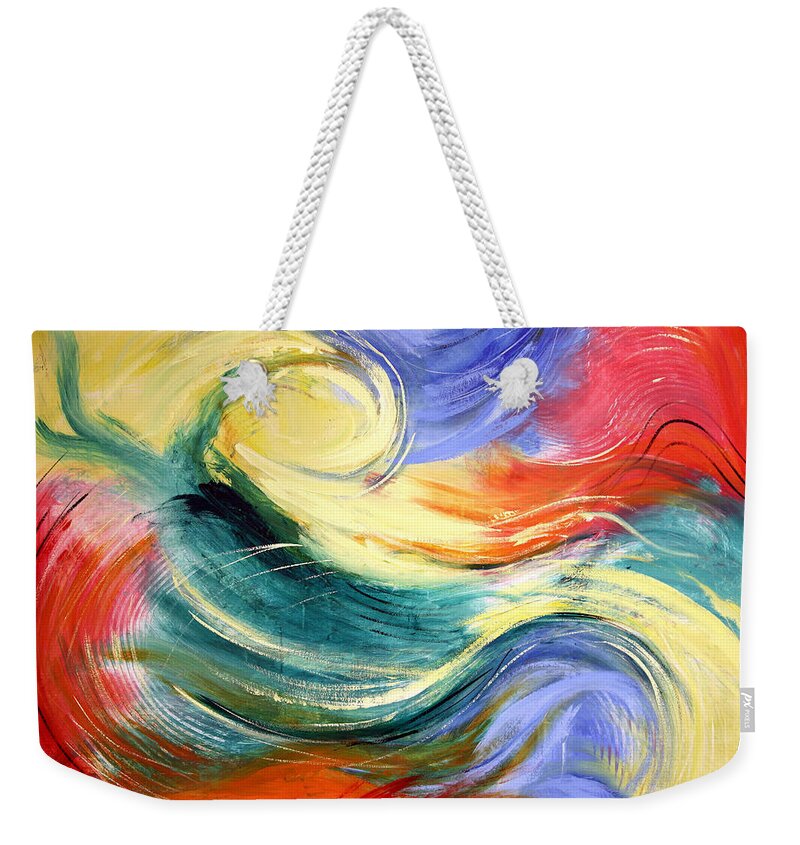 Abstract Weekender Tote Bag featuring the painting Heaven by Anthony Falbo