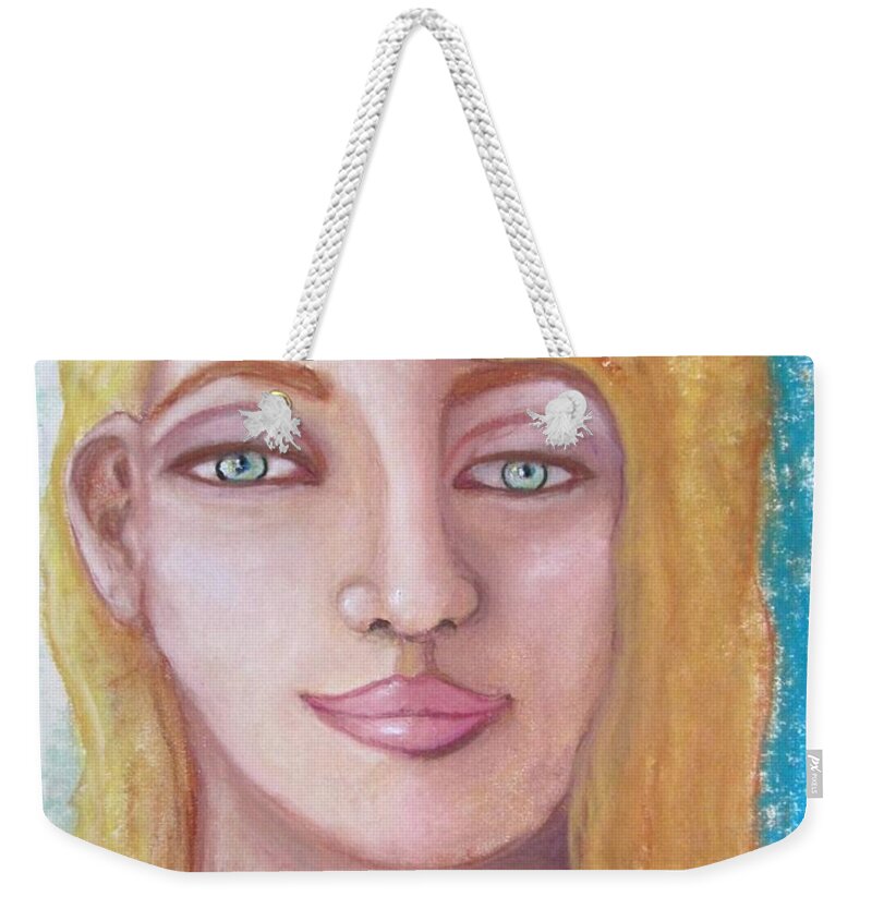 Woman Weekender Tote Bag featuring the painting Her by Laurie Morgan