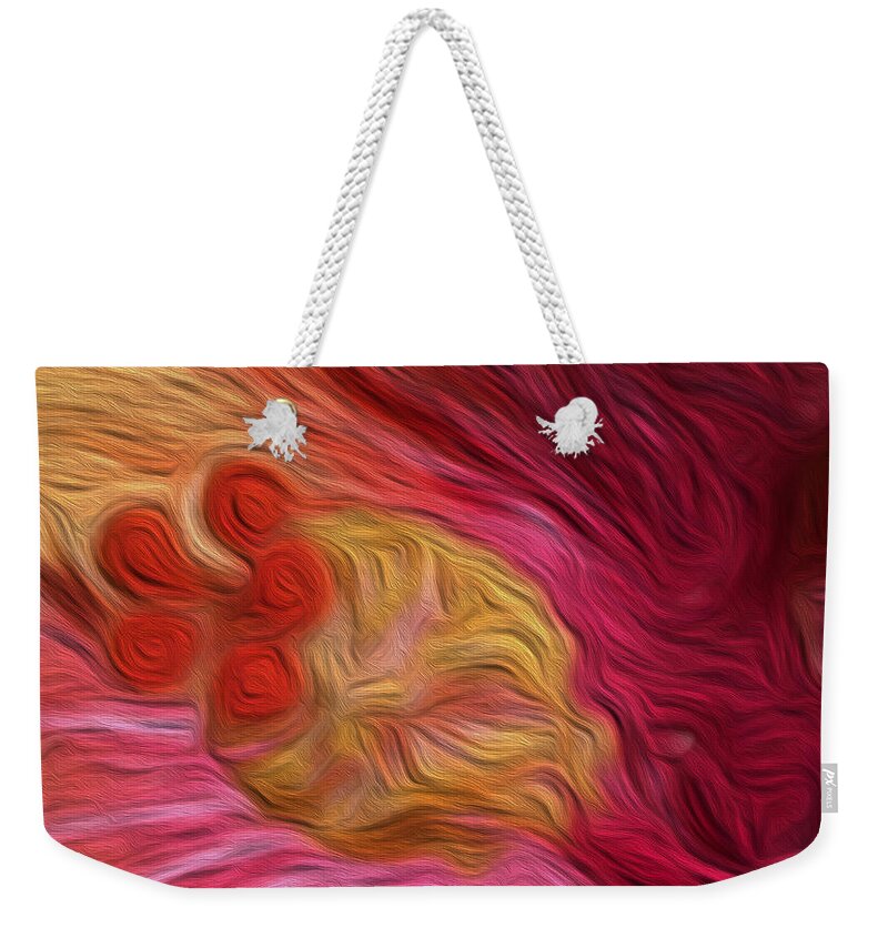 Hibiscus Right Panel Weekender Tote Bag featuring the digital art Hibiscus Left Panel by Vincent Franco