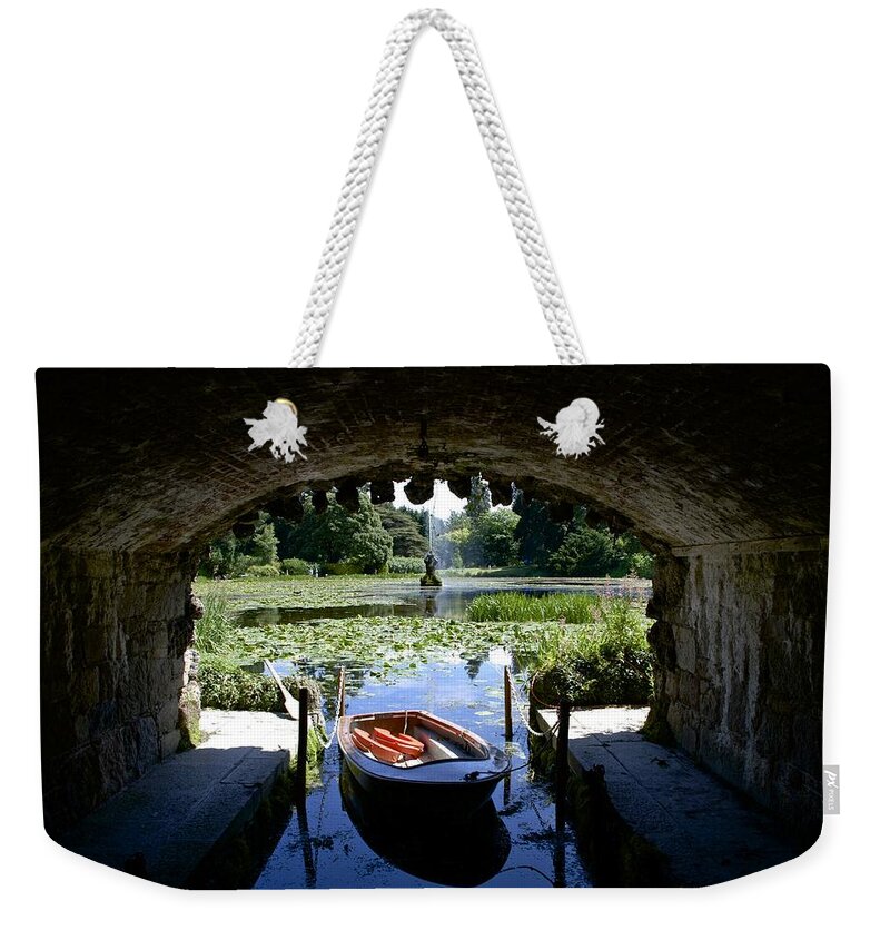Powerscourt Weekender Tote Bag featuring the photograph Hidden Boat by Norma Brock