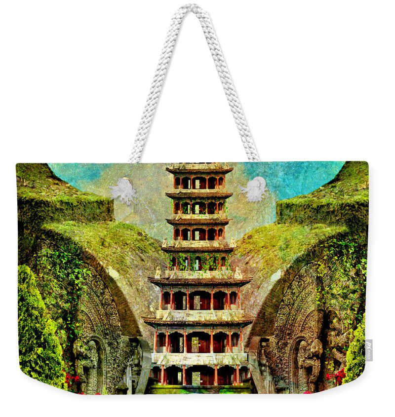 Zen Weekender Tote Bag featuring the painting Hidden Zen by Ally White