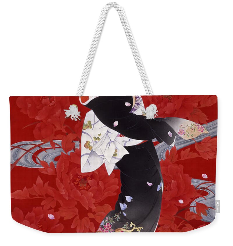 Haruyo Morita Weekender Tote Bag featuring the digital art Hien by MGL Meiklejohn Graphics Licensing