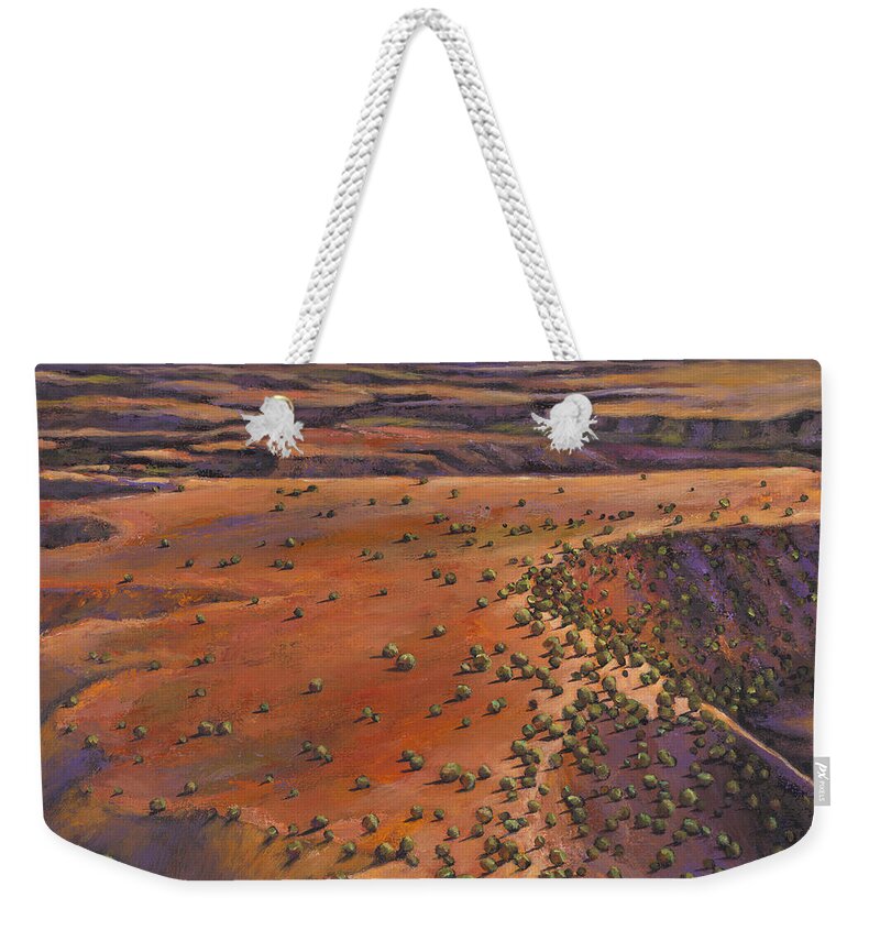 New Mexico Weekender Tote Bag featuring the painting High Desert Evening by Johnathan Harris