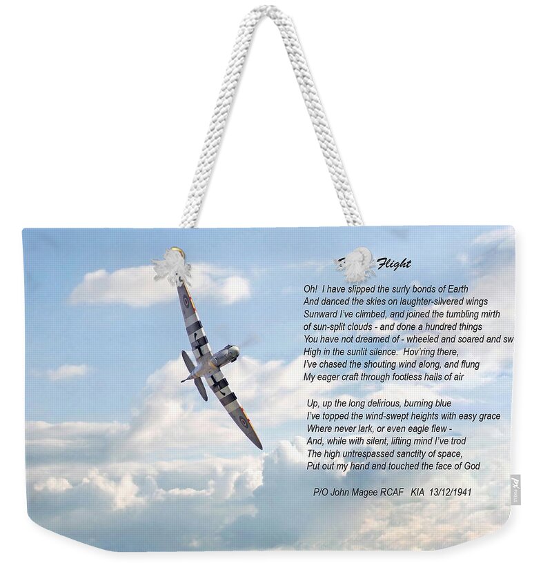 Aircraft Weekender Tote Bag featuring the digital art High Flight by Pat Speirs