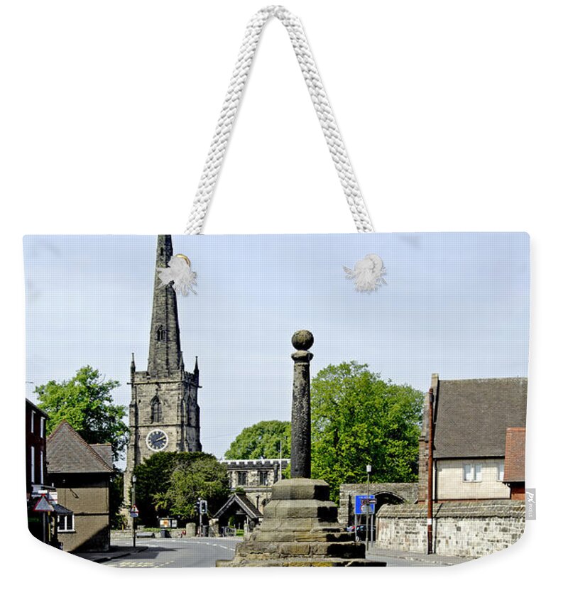 Market Cross Weekender Tote Bag featuring the photograph High Street to Willington Road - Repton by Rod Johnson