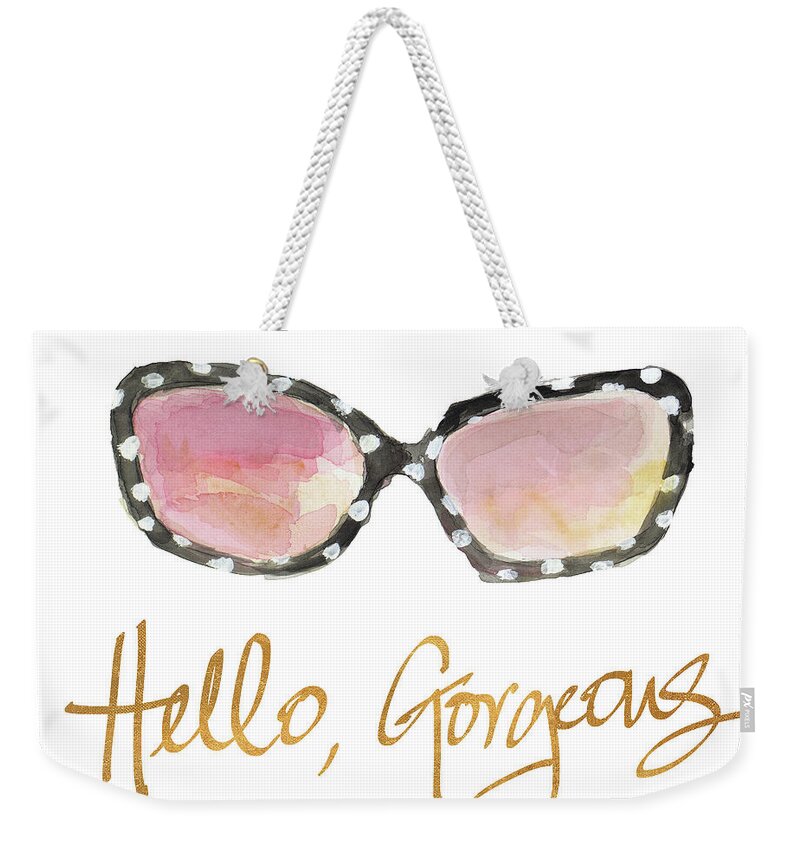 His Weekender Tote Bag featuring the painting His And Her Sunglasses I by Lanie Loreth