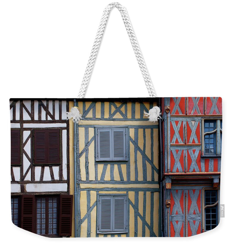 Shutter Weekender Tote Bag featuring the photograph Historic Houses In The Center Of Auxerre by Studio Box
