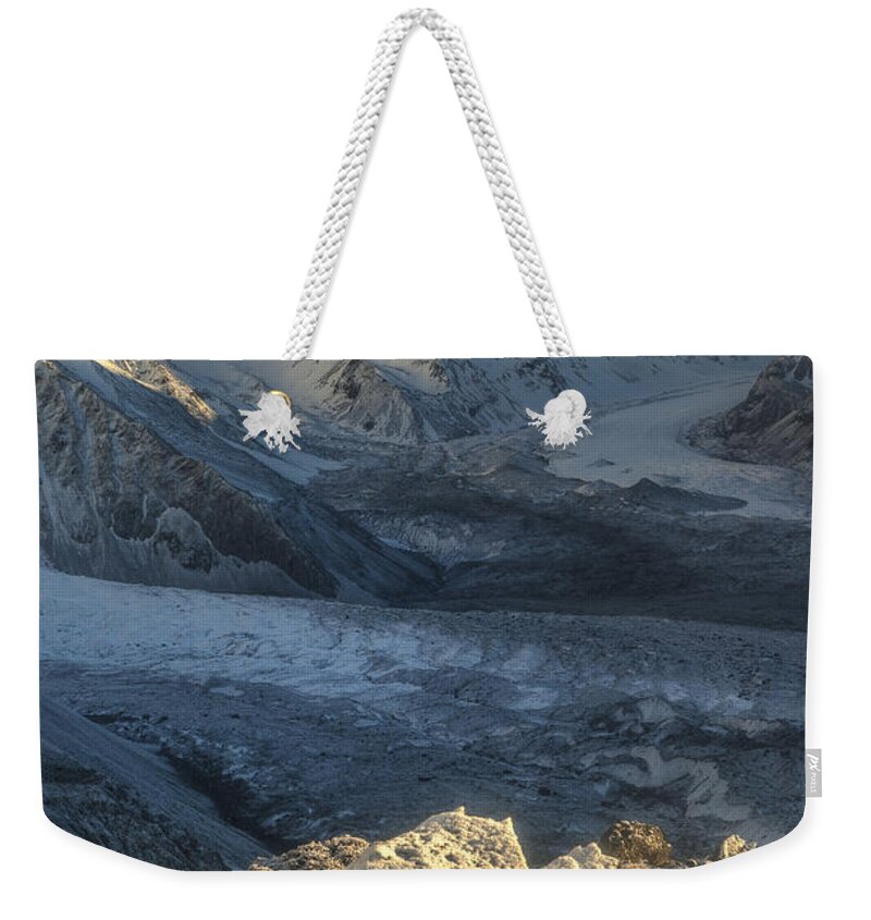 Feb0514 Weekender Tote Bag featuring the photograph Hochstetter And Tasman Glaciers Dawn by Colin Monteath