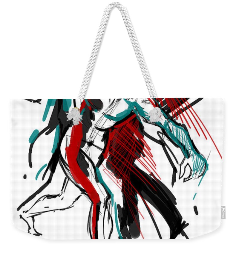 Burne Hogarth Weekender Tote Bag featuring the painting Hogarth Holiday by John Gholson