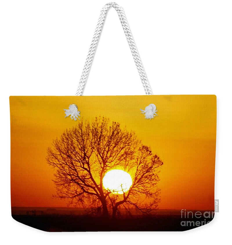 Landscape Weekender Tote Bag featuring the photograph Holding the Sun by Steven Reed