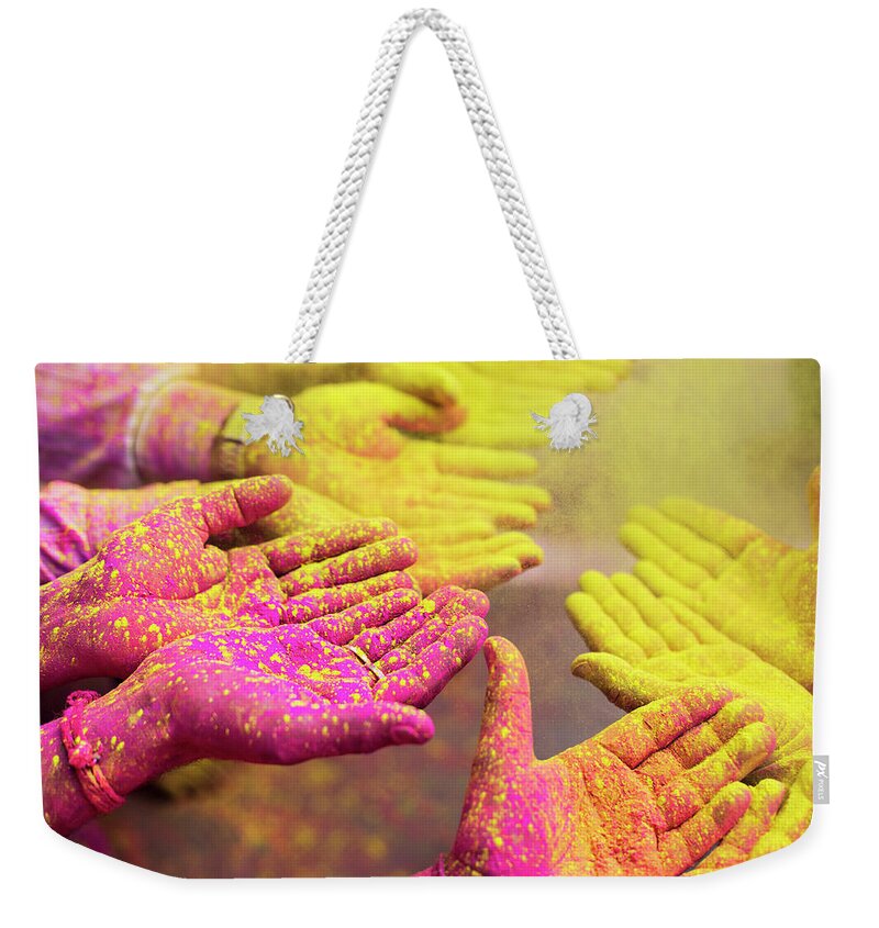 Hinduism Weekender Tote Bag featuring the photograph Holy Hands by Xavierarnau