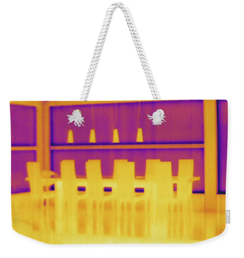 Thermography Weekender Tote Bag featuring the photograph Home In Winter, Thermogram by Science Stock Photography