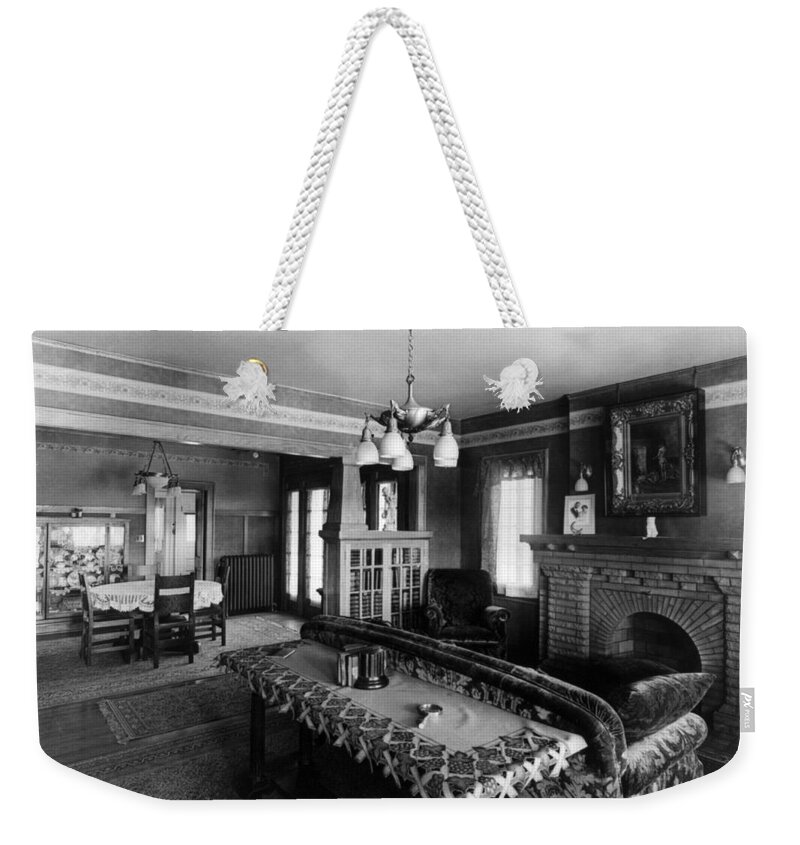 1917 Weekender Tote Bag featuring the photograph Home Interior, C1917 by Granger