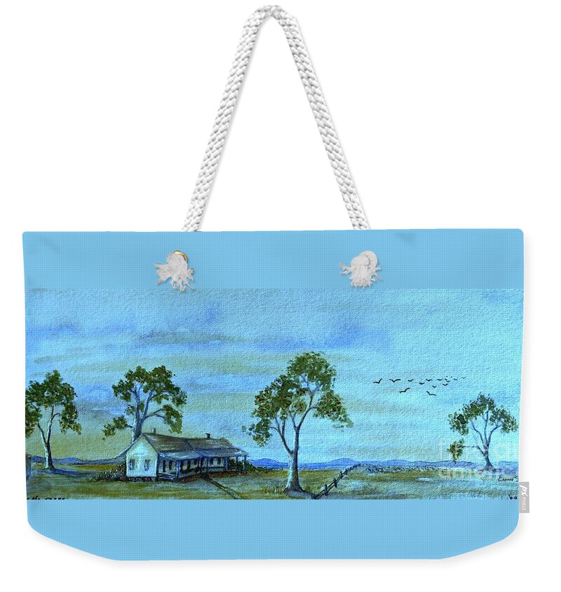 Australian Landscape Weekender Tote Bag featuring the painting Home On The Range by Leanne Seymour