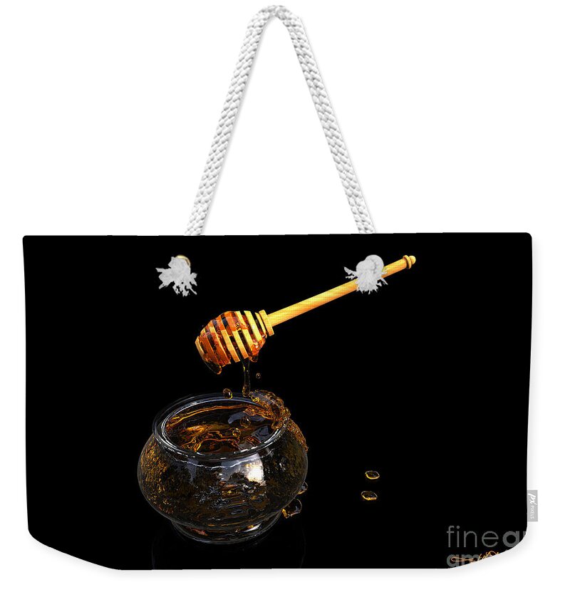 Kitchen Weekender Tote Bag featuring the digital art Honey and Ladle by William Ladson