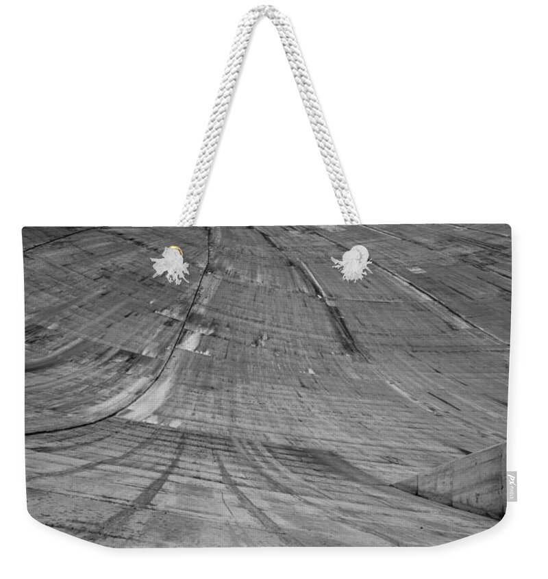 Nevada Weekender Tote Bag featuring the photograph Hoover Dam Looking down by Angus HOOPER III