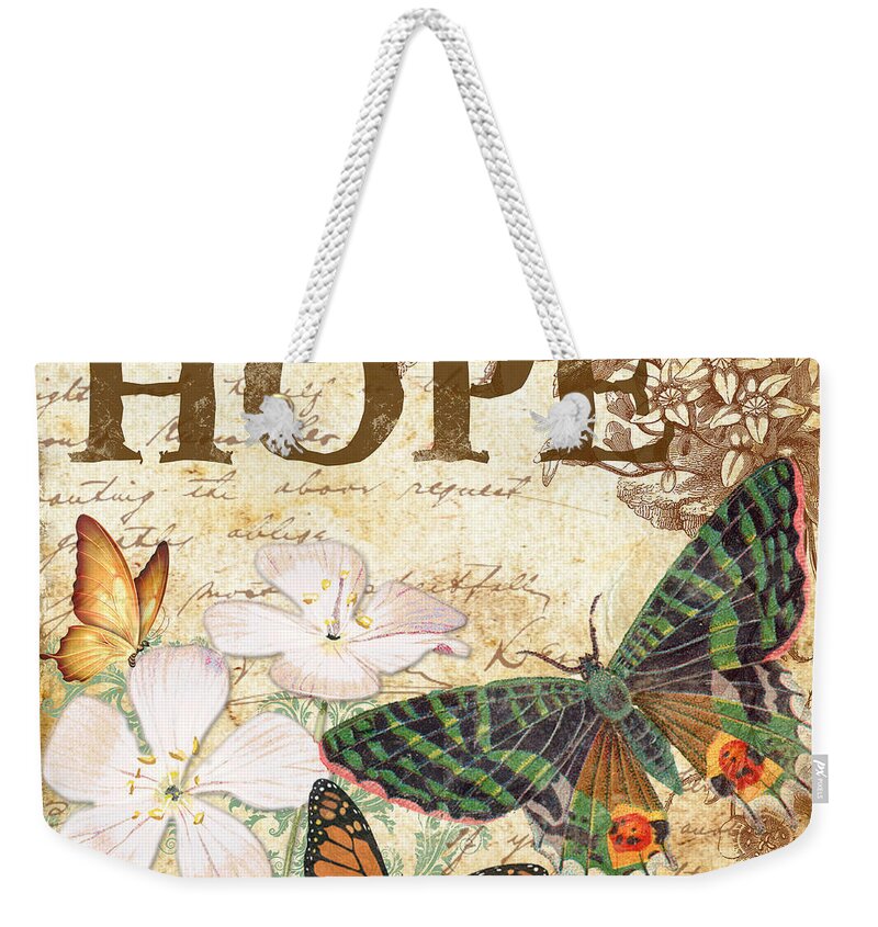 Digital Art Weekender Tote Bag featuring the digital art Hope and Butterflies by Jean Plout