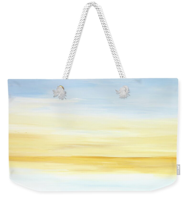 Costal Weekender Tote Bag featuring the painting Horizon I by Tamara Nelson