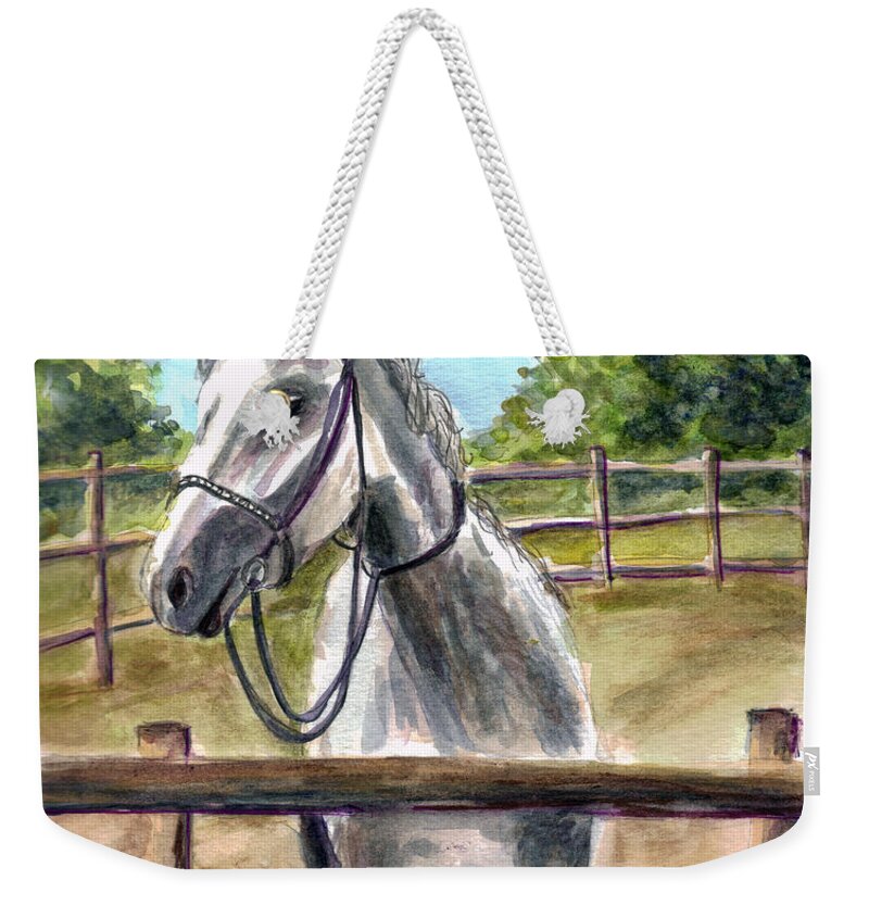 Horse Weekender Tote Bag featuring the painting Horse Play by Clara Sue Beym