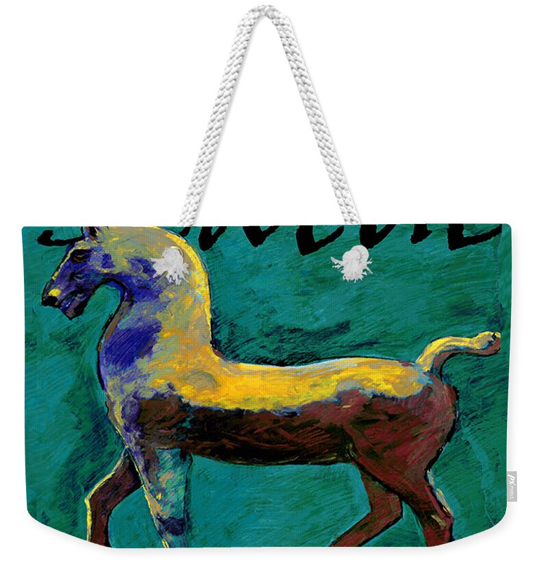 Horse Weekender Tote Bag featuring the painting Horse Statue by Dale Moses