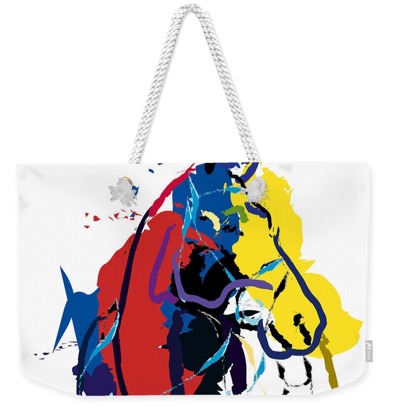 Horse Portrait Weekender Tote Bag featuring the painting Horse- Zam by Go Van Kampen