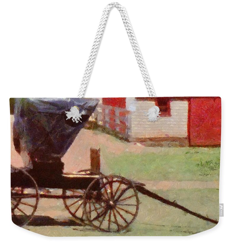 Canadian Weekender Tote Bag featuring the painting Horseless Carriage by Jeffrey Kolker