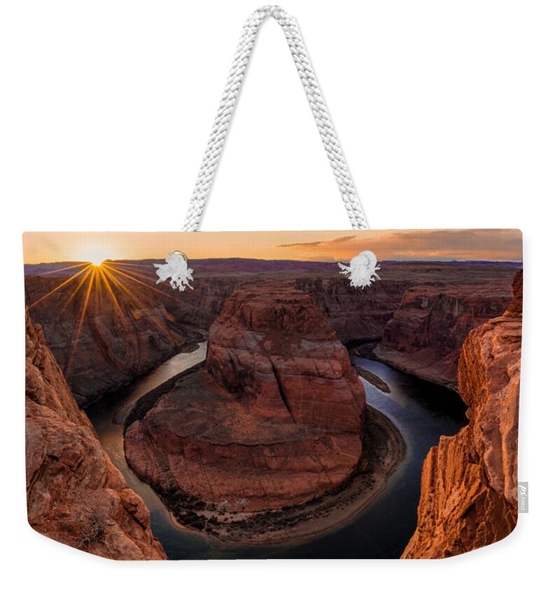 Horseshoe Bend Weekender Tote Bag featuring the photograph Horseshoe Bend by Chad Dutson