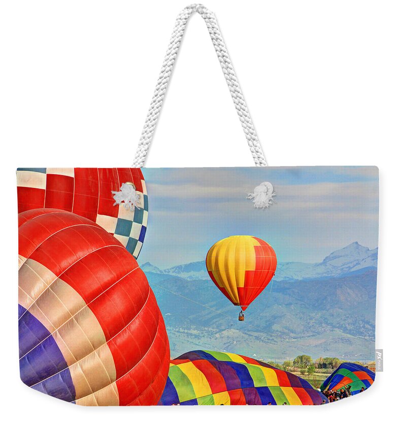 Colorado Weekender Tote Bag featuring the photograph Hot Air Balloons by Scott Mahon