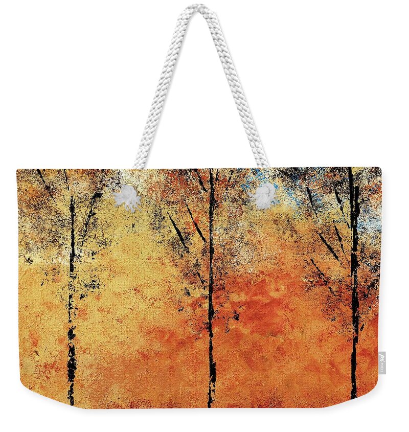 Hot Weekender Tote Bag featuring the painting Hot Hillside by Linda Bailey