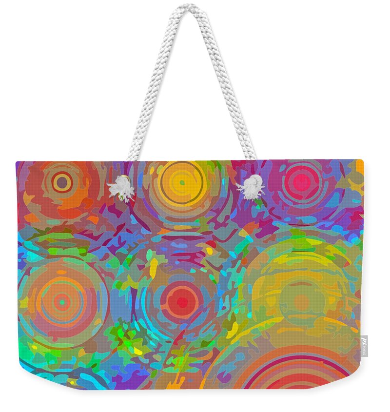 Abstract Weekender Tote Bag featuring the digital art Hot Spots by Artcetera By   LizMac