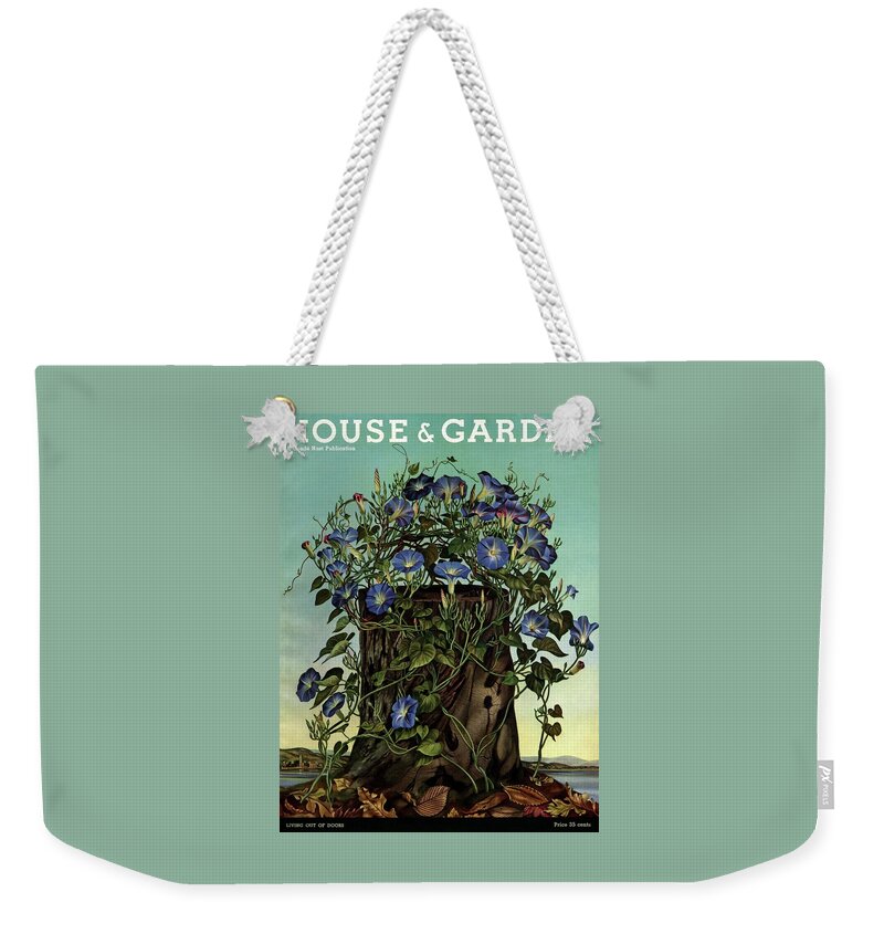 House And Garden Cover Featuring Flowers Growing Weekender Tote Bag