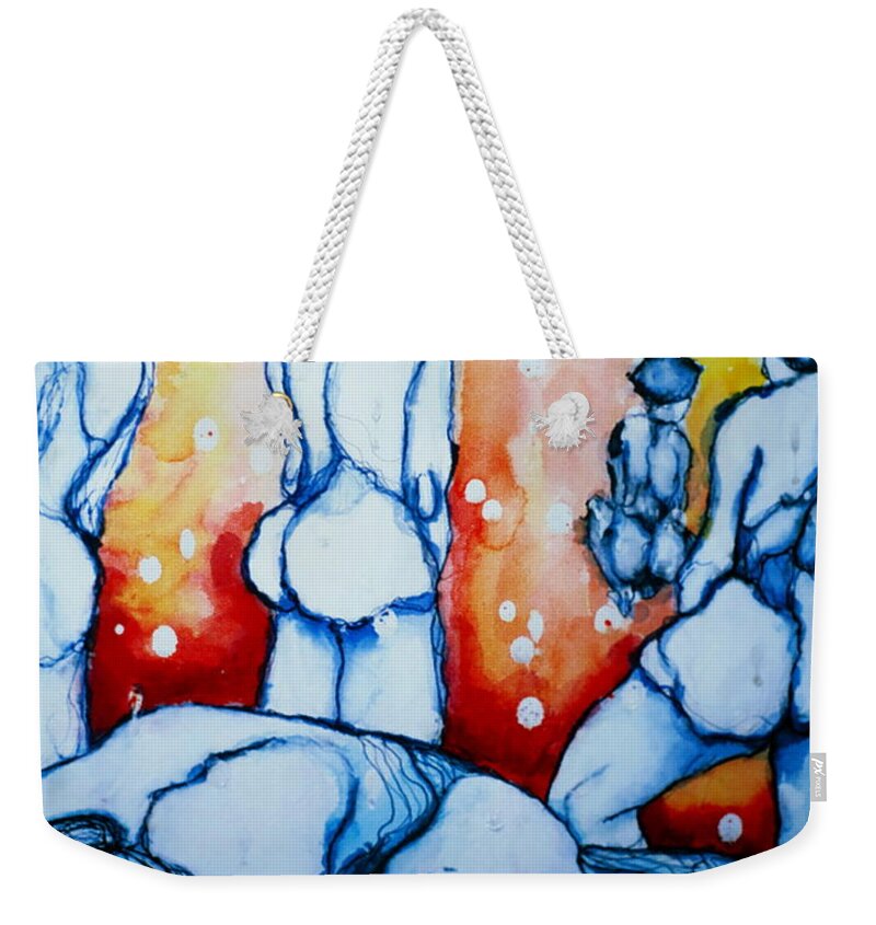 Women Weekender Tote Bag featuring the painting How Many Tears Will It Take? by Rory Siegel