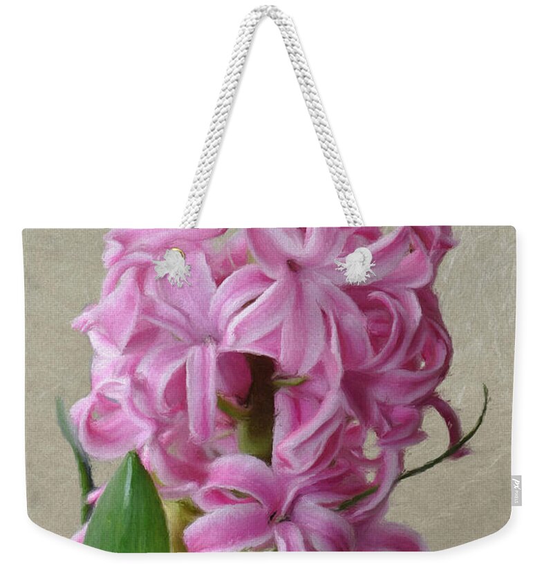 Bloom Weekender Tote Bag featuring the painting Hyacinth Pink by Jeffrey Kolker