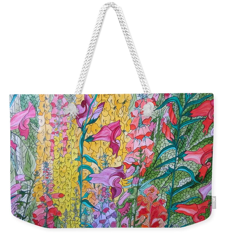Hybrids Weekender Tote Bag featuring the painting Hybrids 3 by Rosita Larsson