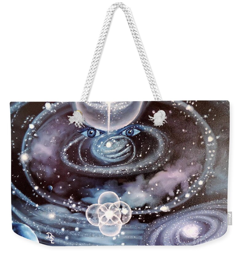 Abstract Weekender Tote Bag featuring the painting I Am by Dianna Lewis