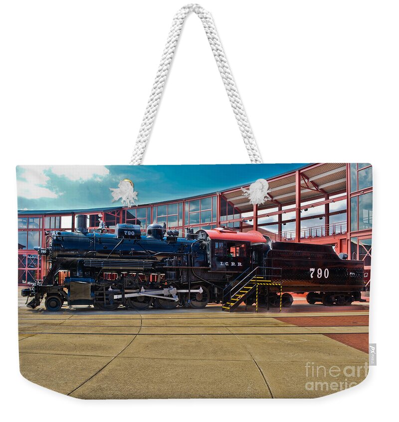 Train Weekender Tote Bag featuring the photograph I. C. R. R. 790 by Gary Keesler