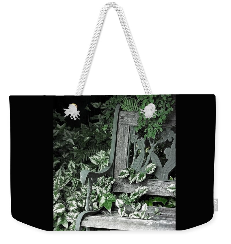 Bench Weekender Tote Bag featuring the photograph I Cling to the Memories by Ellen Cotton