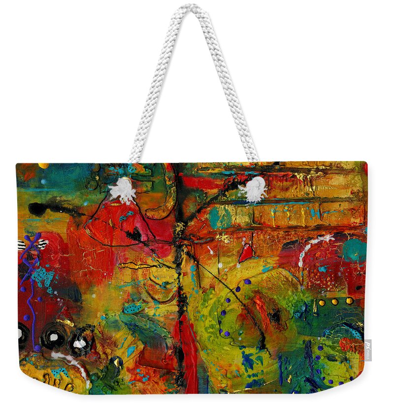 Wood Weekender Tote Bag featuring the mixed media I Hear a Symphony by Angela L Walker
