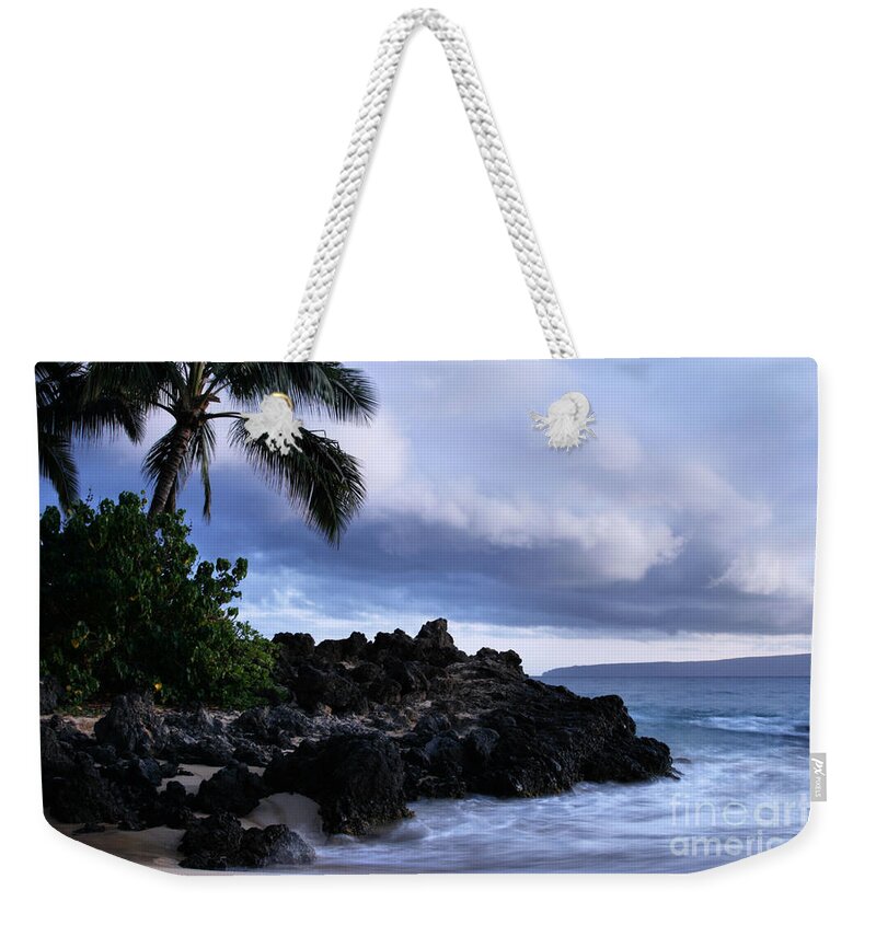 Aloha Weekender Tote Bag featuring the photograph I ke kai Hawanawana Eia kuu lei Aloha - Paako Beach Maui Hawaii by Sharon Mau