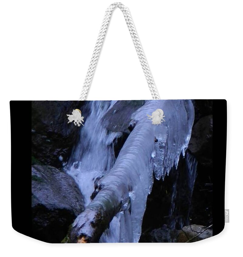  Ice Weekender Tote Bag featuring the photograph I love you ice by Gallery Of Hope 