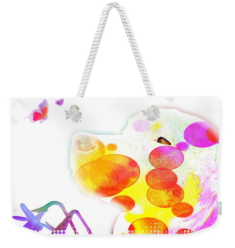  Dog Paintings Weekender Tote Bag featuring the photograph I Wanna Play by Mayhem Mediums