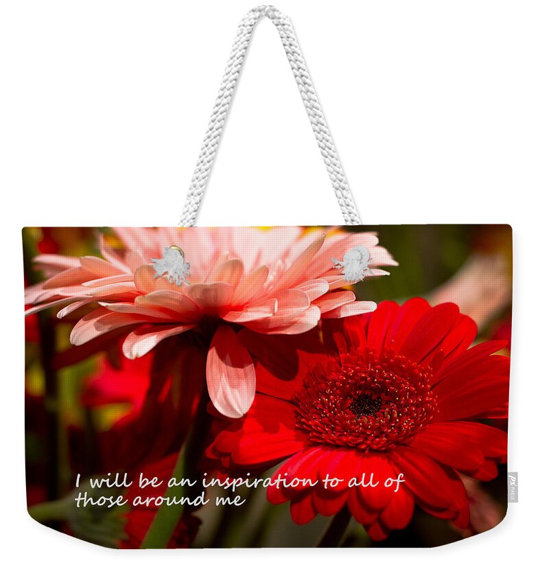Floral Weekender Tote Bag featuring the photograph I Will Be An Inspiration by Patrice Zinck