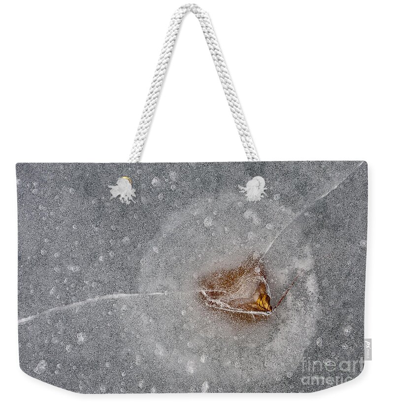 Ice Weekender Tote Bag featuring the photograph Ice Fishing Hole 10 by Steven Ralser