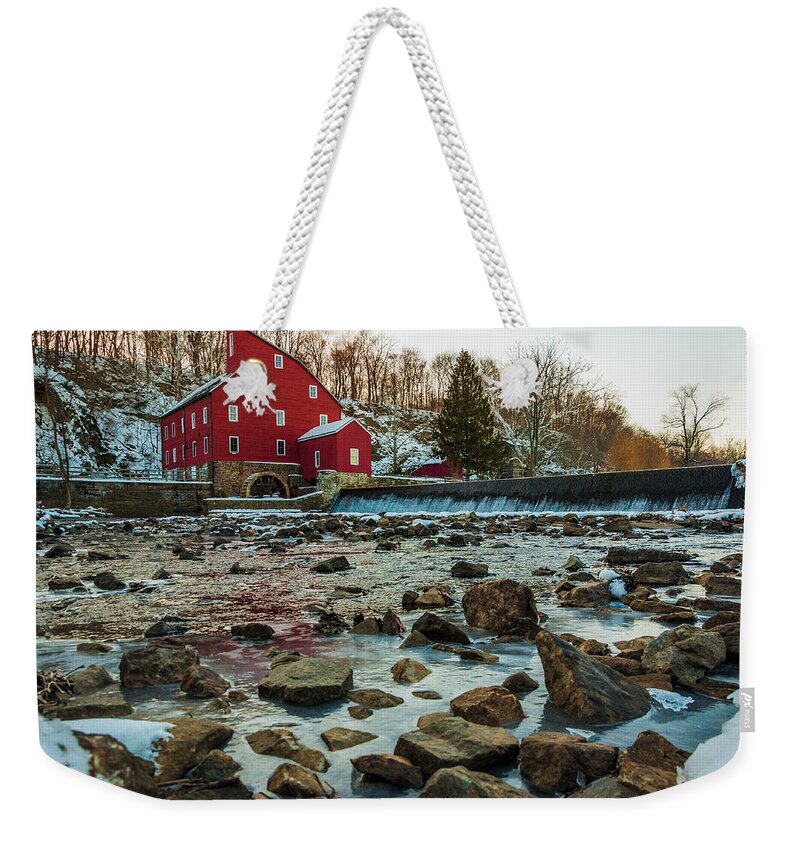 Clinton Weekender Tote Bag featuring the photograph Ice Mill by Kristopher Schoenleber