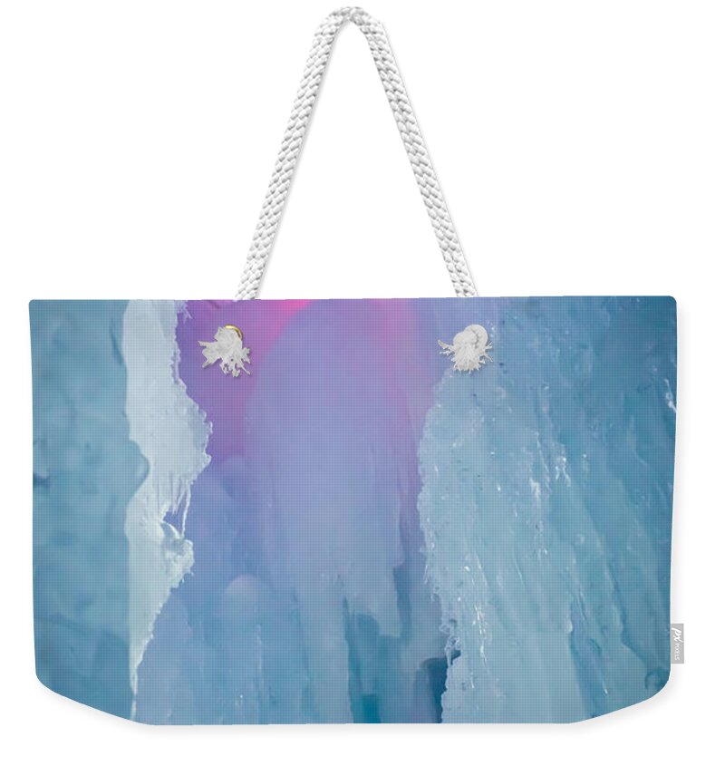 Ice Weekender Tote Bag featuring the photograph Ice Tower by Christie Kowalski