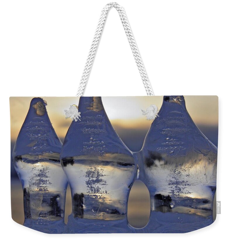 Three Weekender Tote Bag featuring the photograph Ice Trio by Sami Tiainen