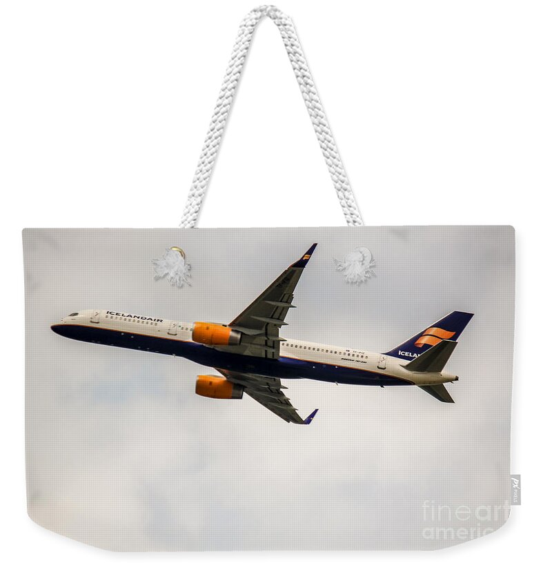 Iceland Air Weekender Tote Bag featuring the photograph IcelandAir Boeing 757 by Rene Triay FineArt Photos